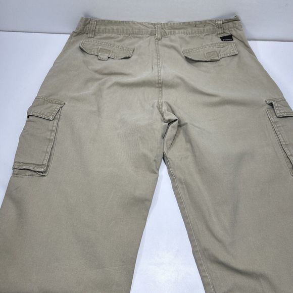 Vtg Y2k Plugg Cargo Pants Beige Khaki 38x34 Skater Baggy Jnco Big Pockets READ - Picture 7 of 10